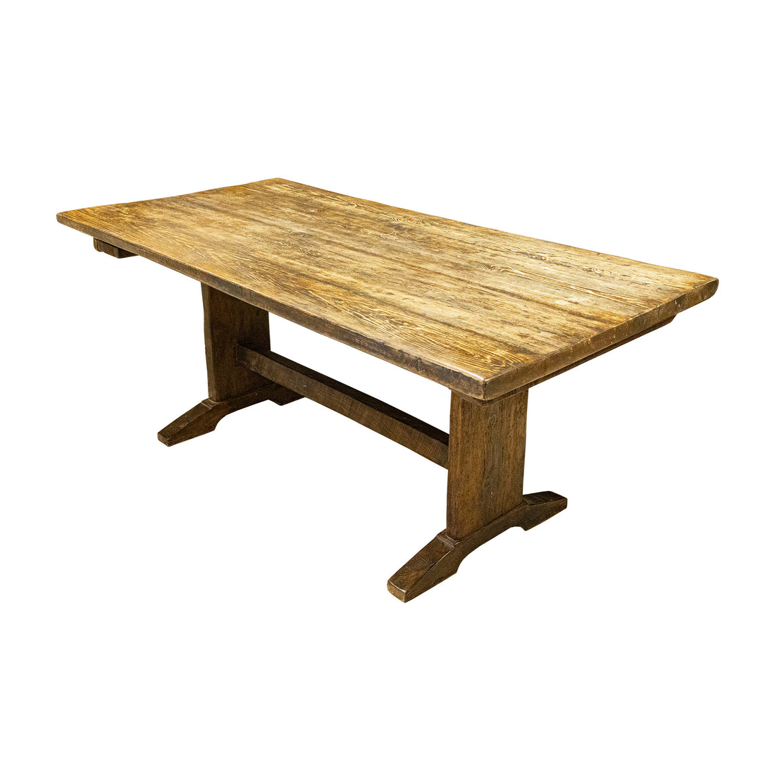 Dark Stained Pine Trestle Table