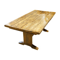 Dark Stained Pine Trestle Table
