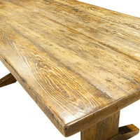 Dark Stained Pine Trestle Table