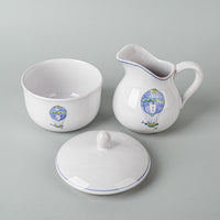 PIERRE DEUX Hot Air Balloon Faience Coffee And Tea Service - 7 Pieces