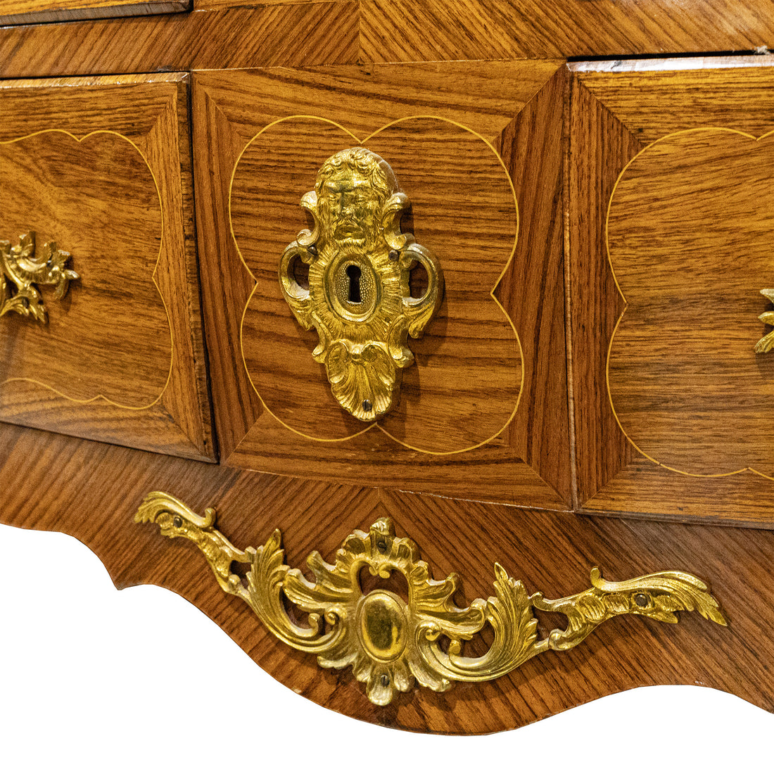 Marquetry Bombe Chest With Stone Top