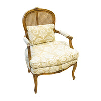 PAIR Louis XVI Style Fauteuil Chairs With Caned Backs