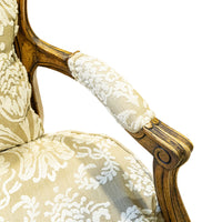 PAIR Louis XVI Style Fauteuil Chairs With Caned Backs