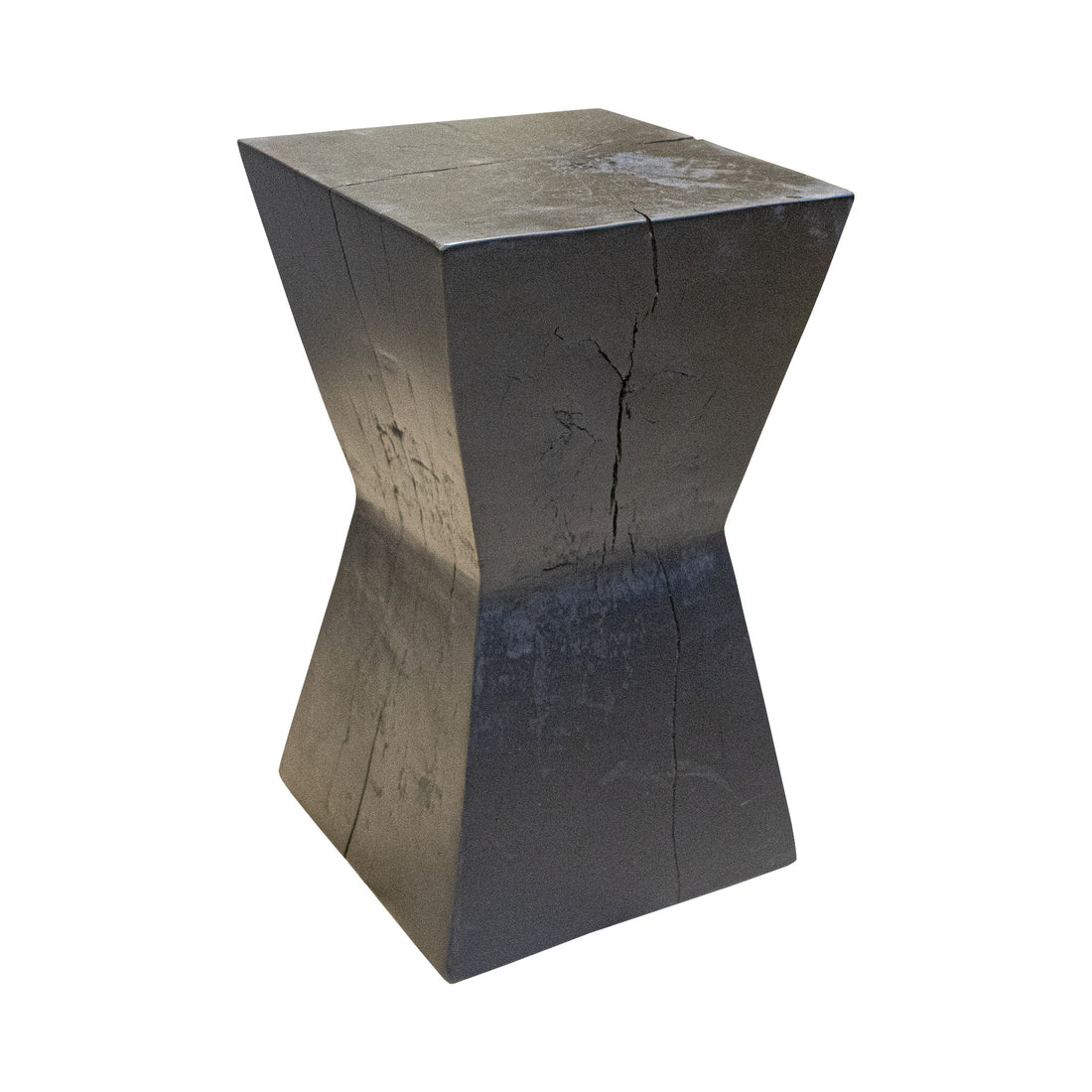 Black Painted Rough Hewn Beam End Table