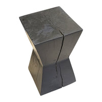 Black Painted Rough Hewn Beam End Table