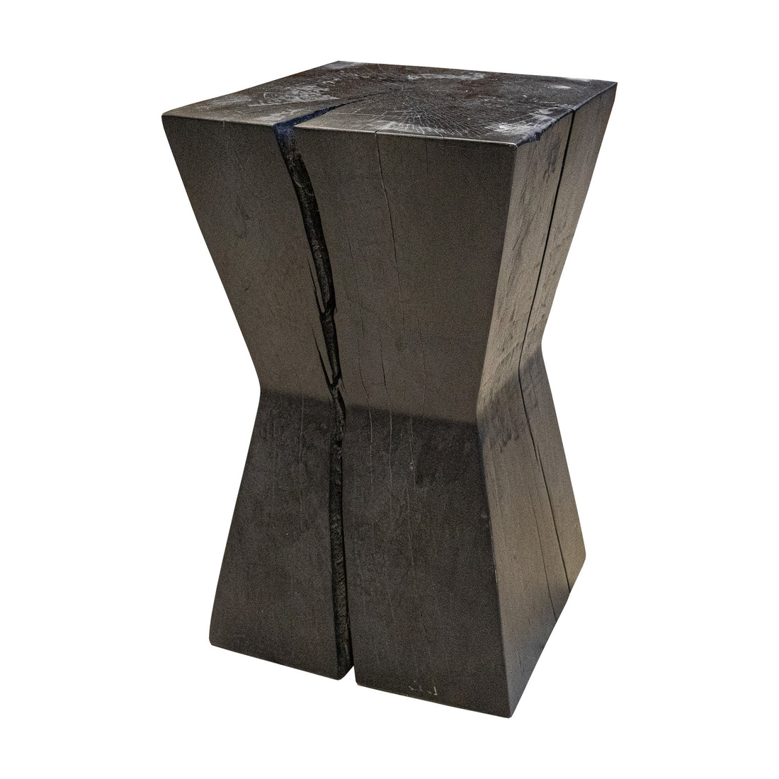 Black Painted Rough Hewn Beam End Table