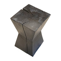 Black Painted Rough Hewn Beam End Table