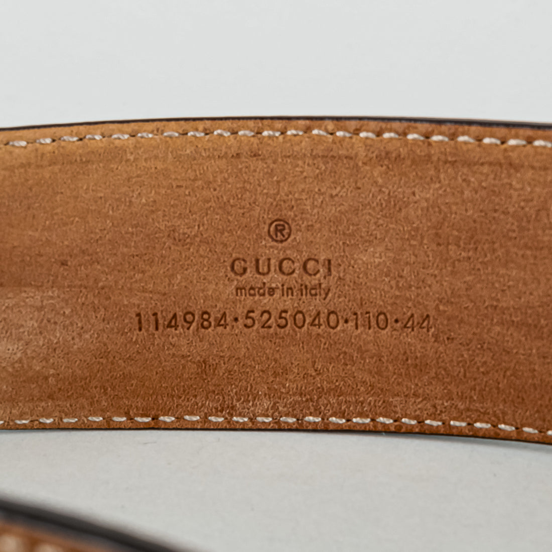 GUCCI 44" Leather Interlocking Web Colours Belt