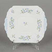 SHELLEY Blue Rock Cake Plate