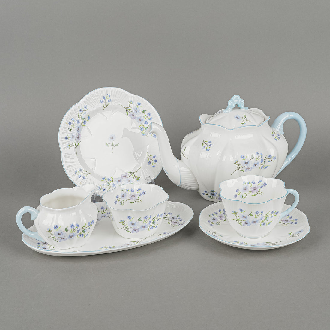 SHELLEY Blue Rock Tea Set 28 Pieces