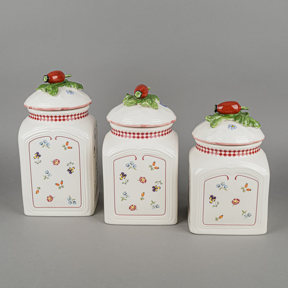 VILLEROY & BOCH Petite Fleur Charm Lidded Canister Set Of 3