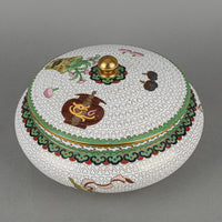 Cloisonne Covered Bowl White Ground