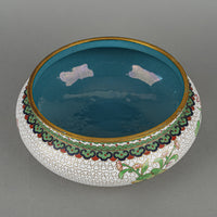 Cloisonne Covered Bowl White Ground