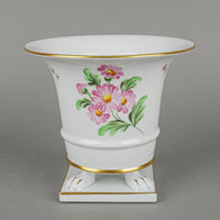 HEREND Hand Painted Floral Empire Vase/Cachepot