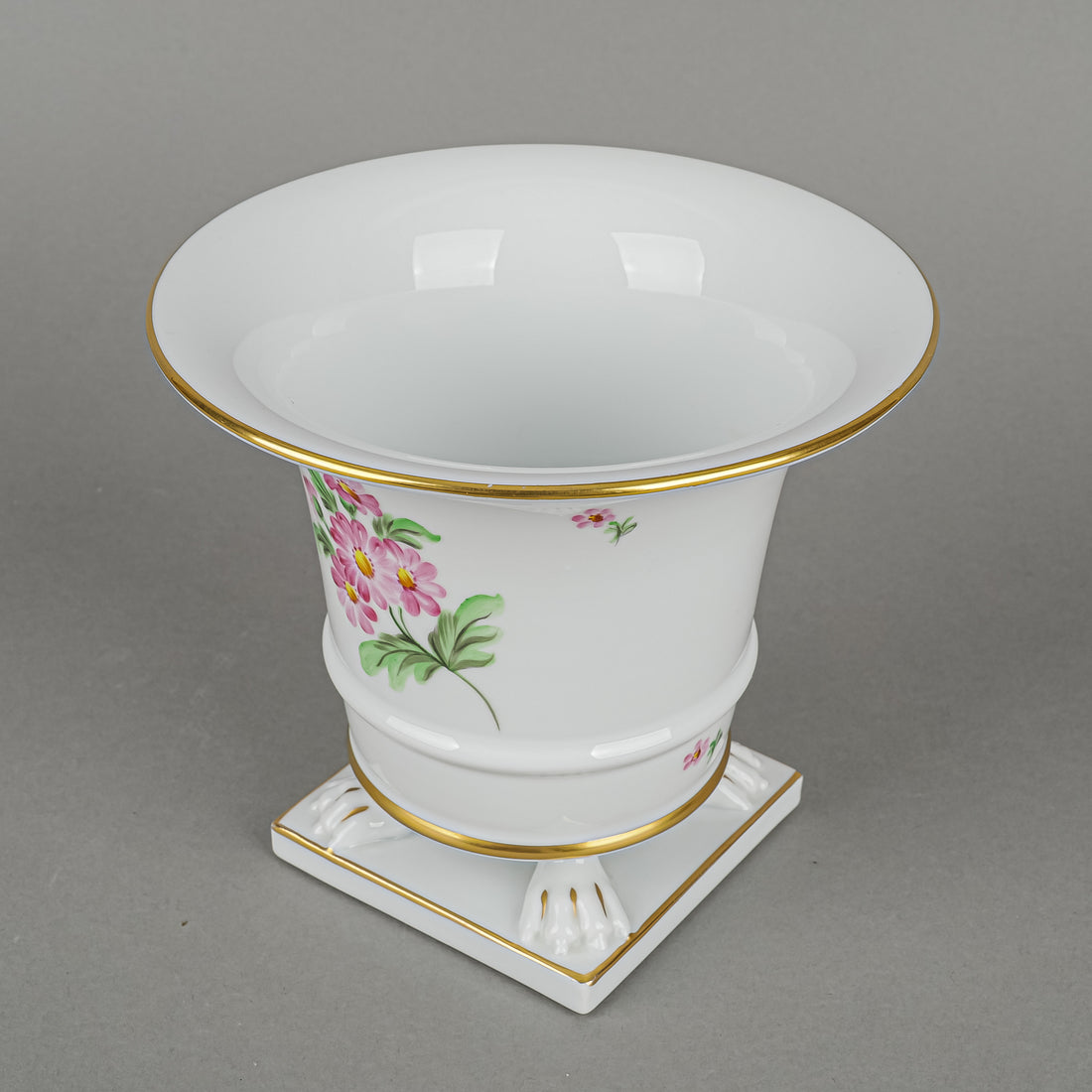 HEREND Hand Painted Floral Empire Vase/Cachepot