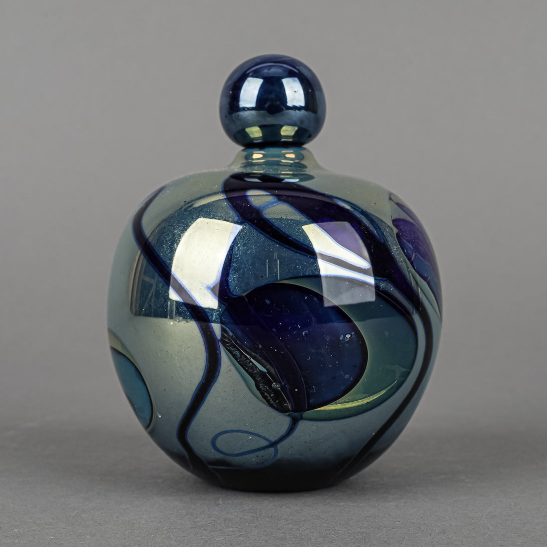 MARTHA HENRY Art Glass Ball Perfume Bottle And Stopper