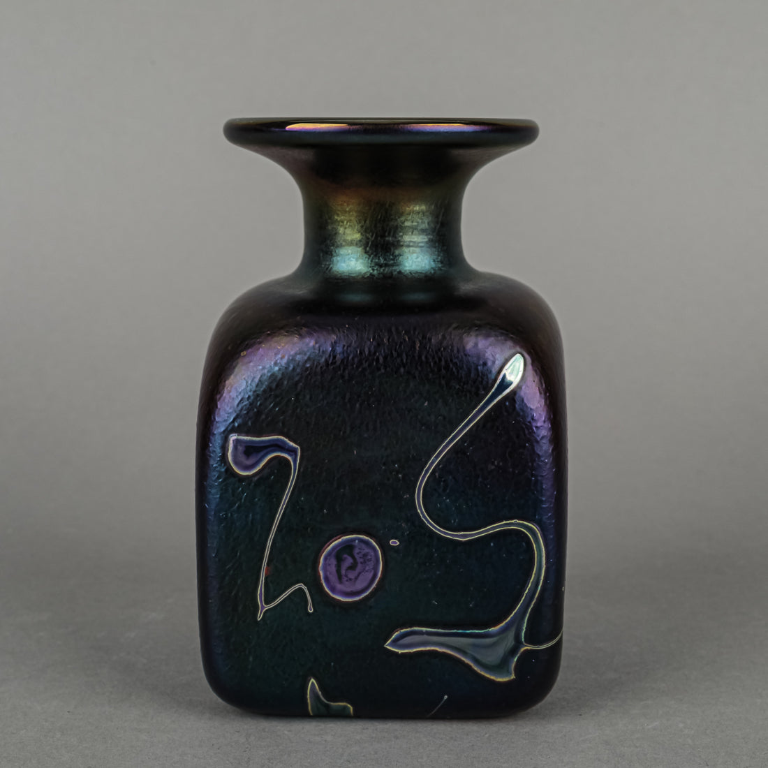 ROBERT HELD ART GLASS Iridescent Square Vase