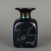 ROBERT HELD ART GLASS Iridescent Square Vase