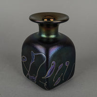 ROBERT HELD ART GLASS Iridescent Square Vase
