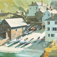Ronald N Okey, (Canadian, 1921-2004) Boats on Shore