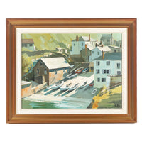 Ronald N Okey, (Canadian, 1921-2004) Boats on Shore