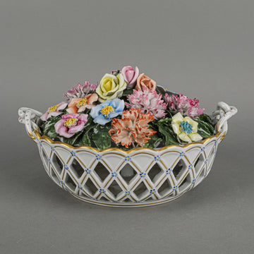 HEREND China Floral Basket 9001