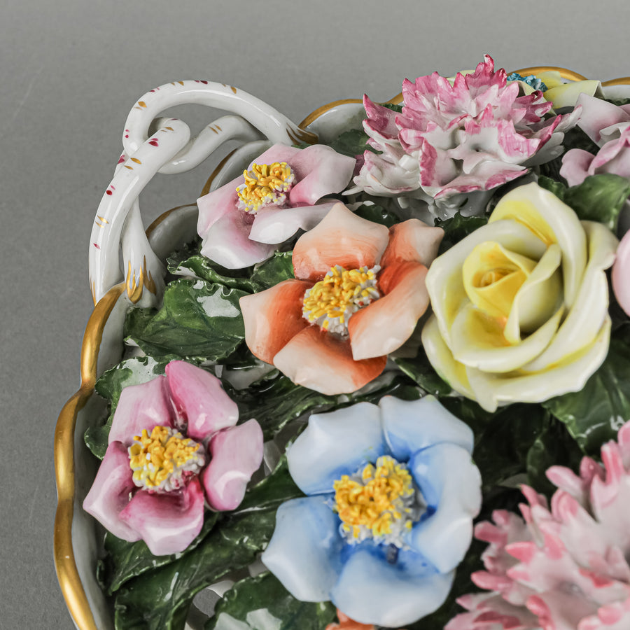 HEREND China Floral Basket 9001