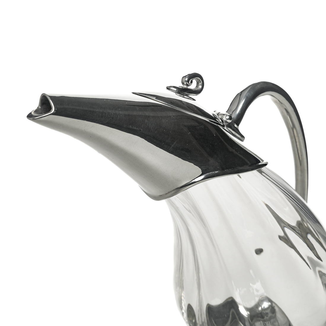 ROYAL PEWTER Pewter & Crystal Duck Decanter