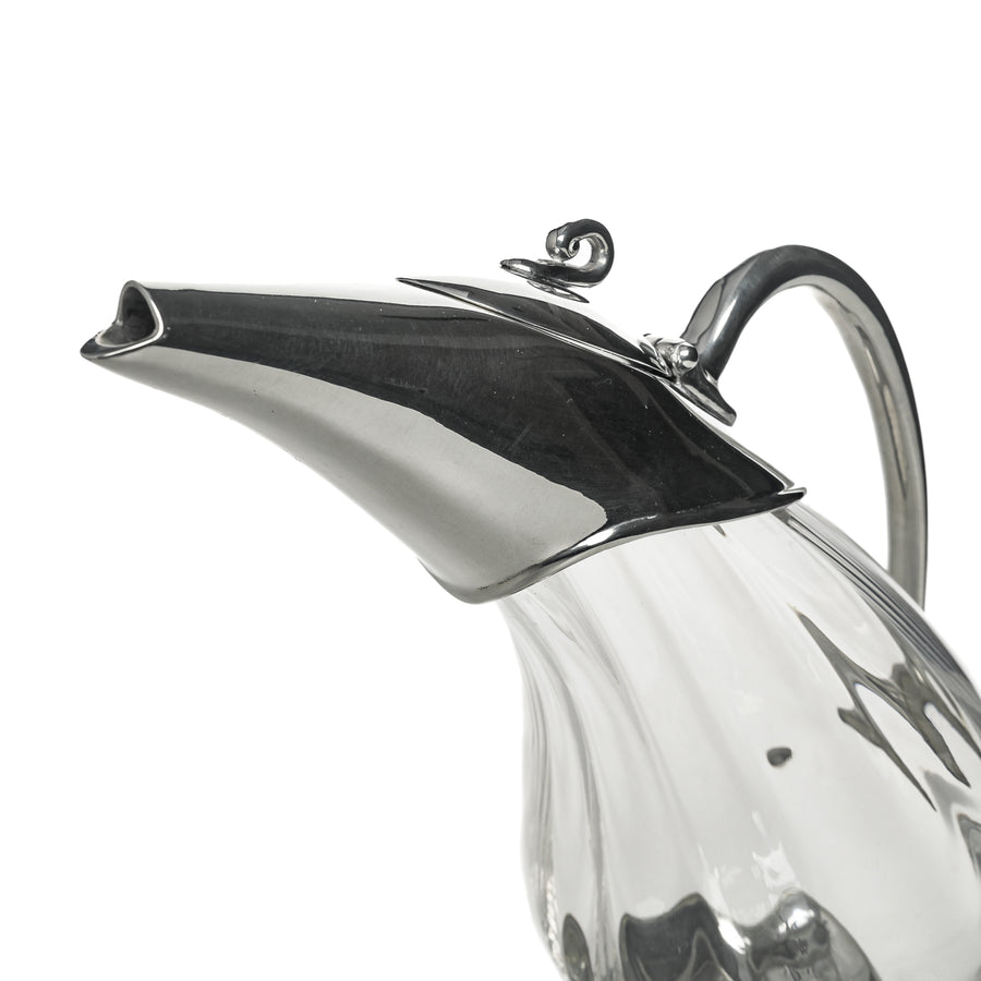 ROYAL PEWTER Pewter & Crystal Duck Decanter