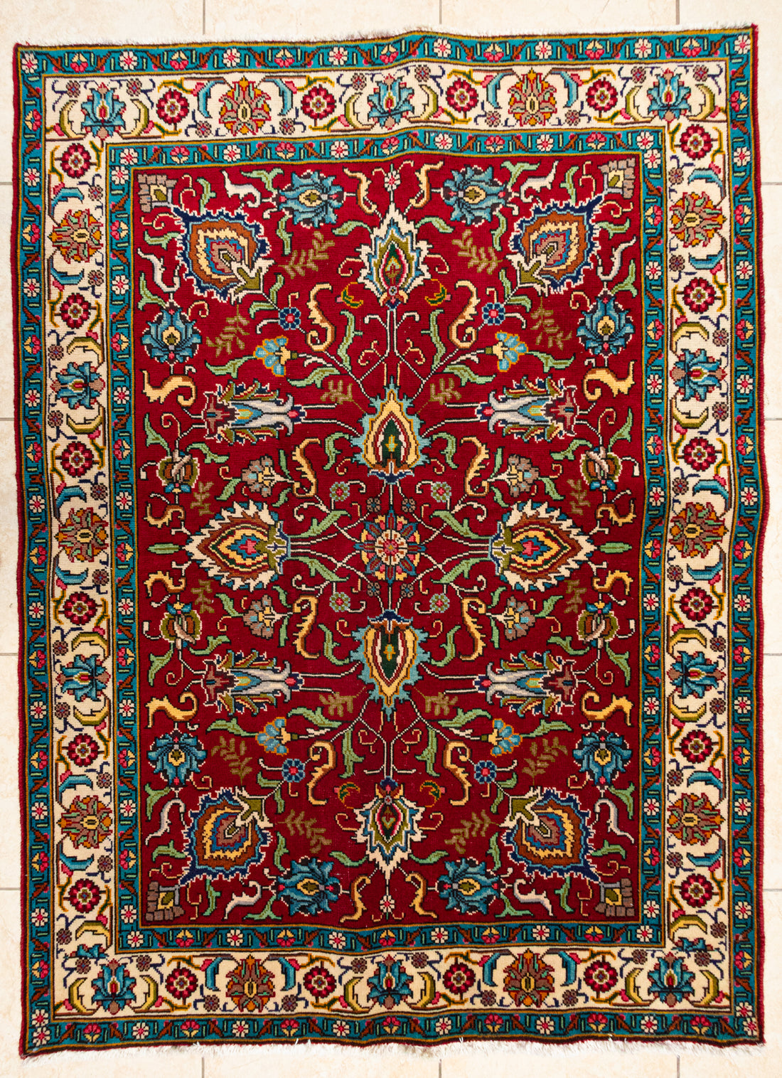 Hand Knotted Wool Tabriz Persian Rug