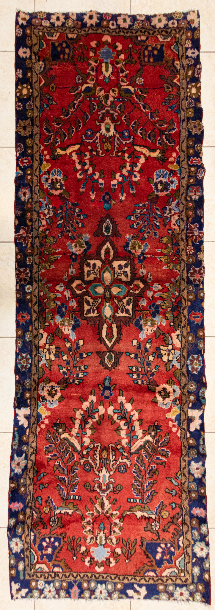 Hand Knotted Wool Hamadan Persian Runner