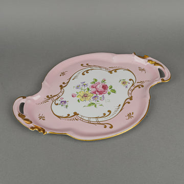PORCELAINE DE FRANCE Hand Painted Floral Tray