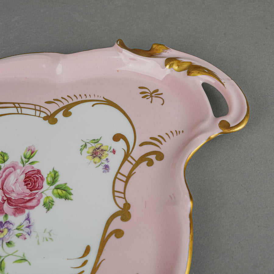 PORCELAINE DE FRANCE Hand Painted Floral Tray