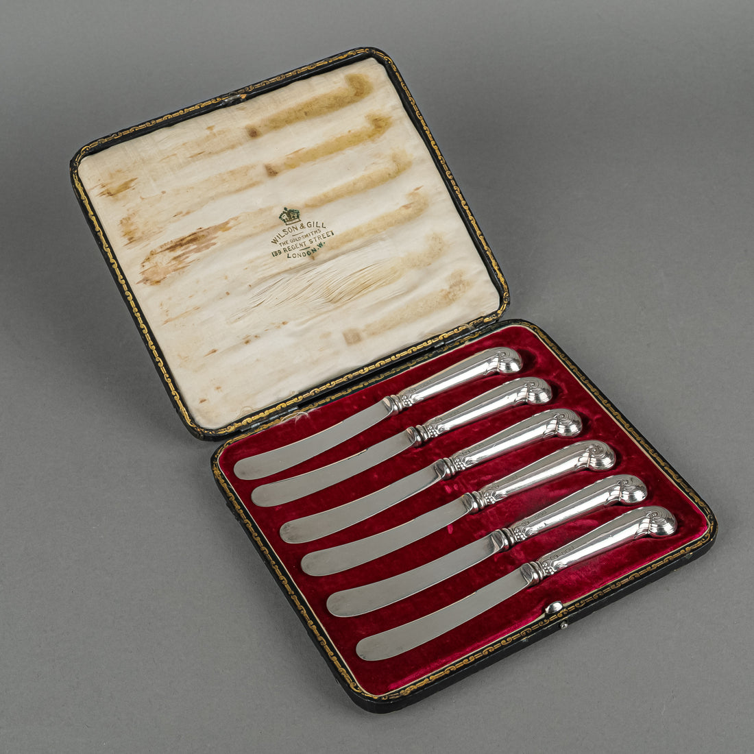 WILSON & GILL Pistol Grip Sterling Handle Silver Plate Spreaders