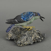 Carved Semi-Precious Stone Bird W/Base