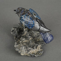 Carved Semi-Precious Stone Bird W/Base