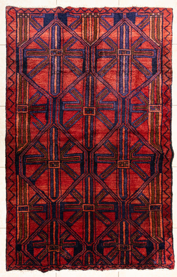 Hand Knotted Wool Lori Persian Rug          77"x47"