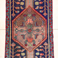 Hand Knotted Wool Hamadan Persian Runner 101"x32"