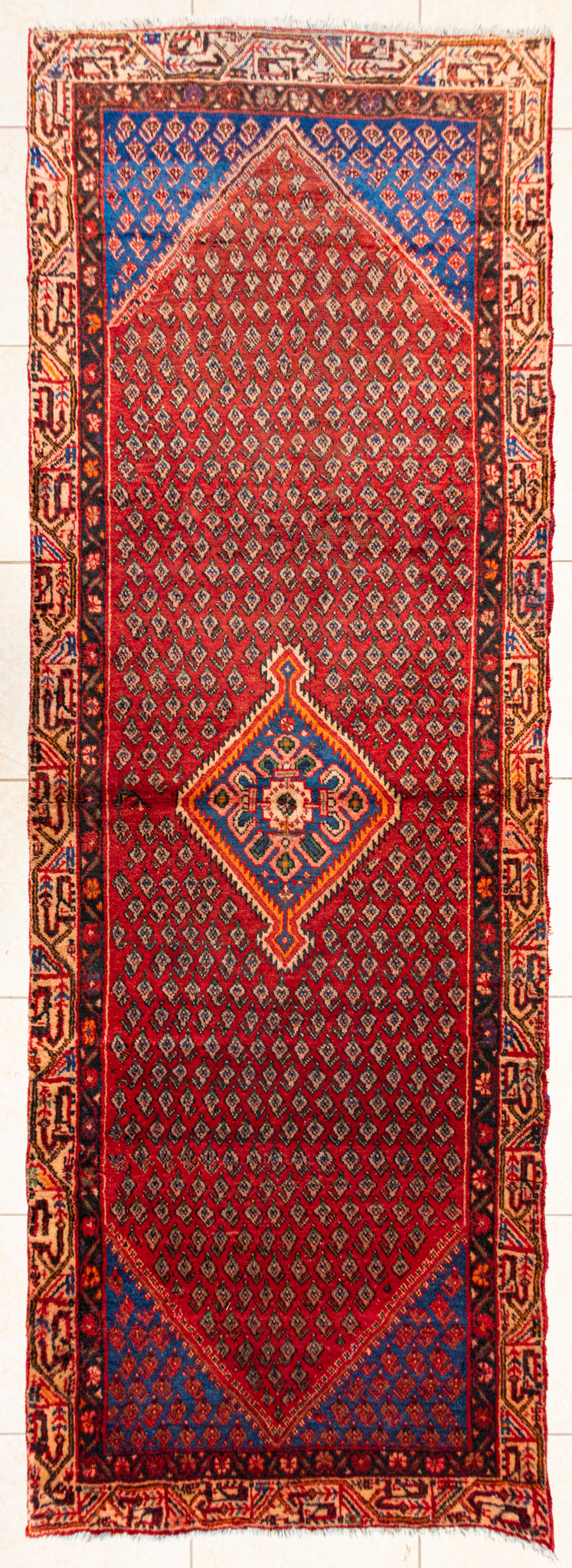 Hand Knotted Wool Mir Persian Runner            123"x40"