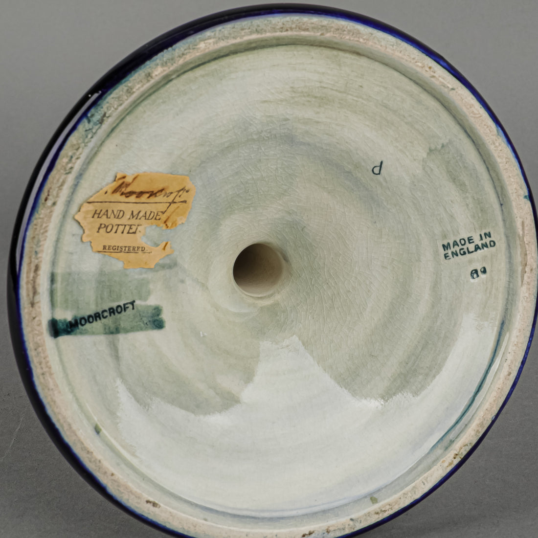 MOORCROFT Pomegranate Blue/Green Ground Candlesticks Set of 2