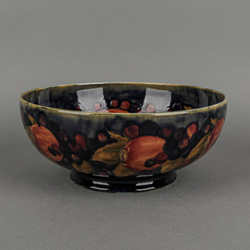 MOORCROFT Pomegranate Blue/Green Ground Footed Bowl