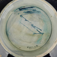 MOORCROFT Pomegranate Blue/Green Ground Footed Bowl