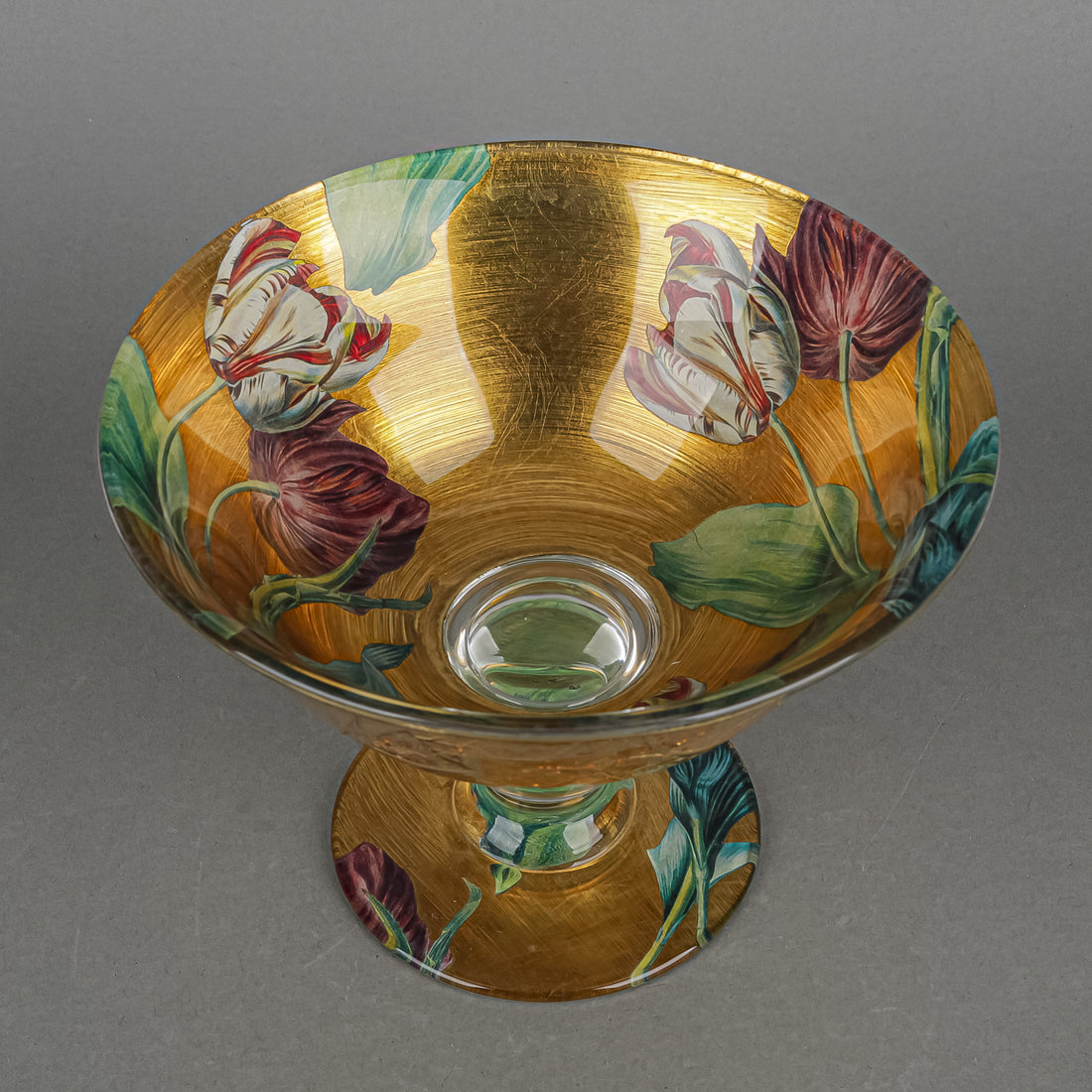 SCOTT POTTER Gilded Home Tulip Pedestal Bowl
