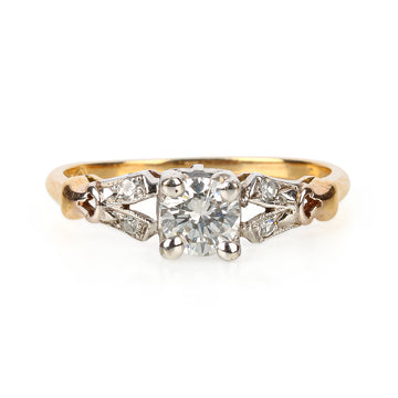 14K 18K Yellow & White Gold Diamond Engagement Ring