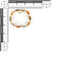 14K Cabochon Jade Chalcedony Link Bracelet