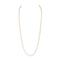 14K Pearl Diamond Clasp Pearl Necklace
