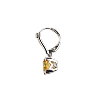 14K White Gold Citrine & Diamond Drop Earrings