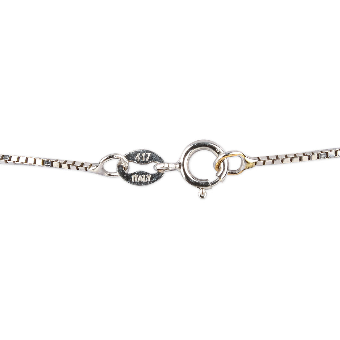 14K White Gold Cubic Zirconia Horseshoe Pendant Necklace