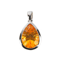 14K White Gold Pear Shape Citrine Pendant