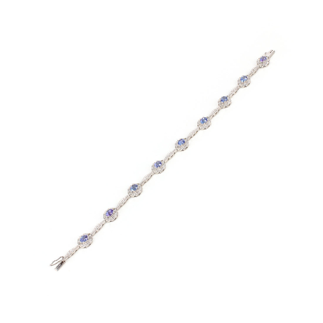 14K White Gold Tanzanite & Diamond Bracelet